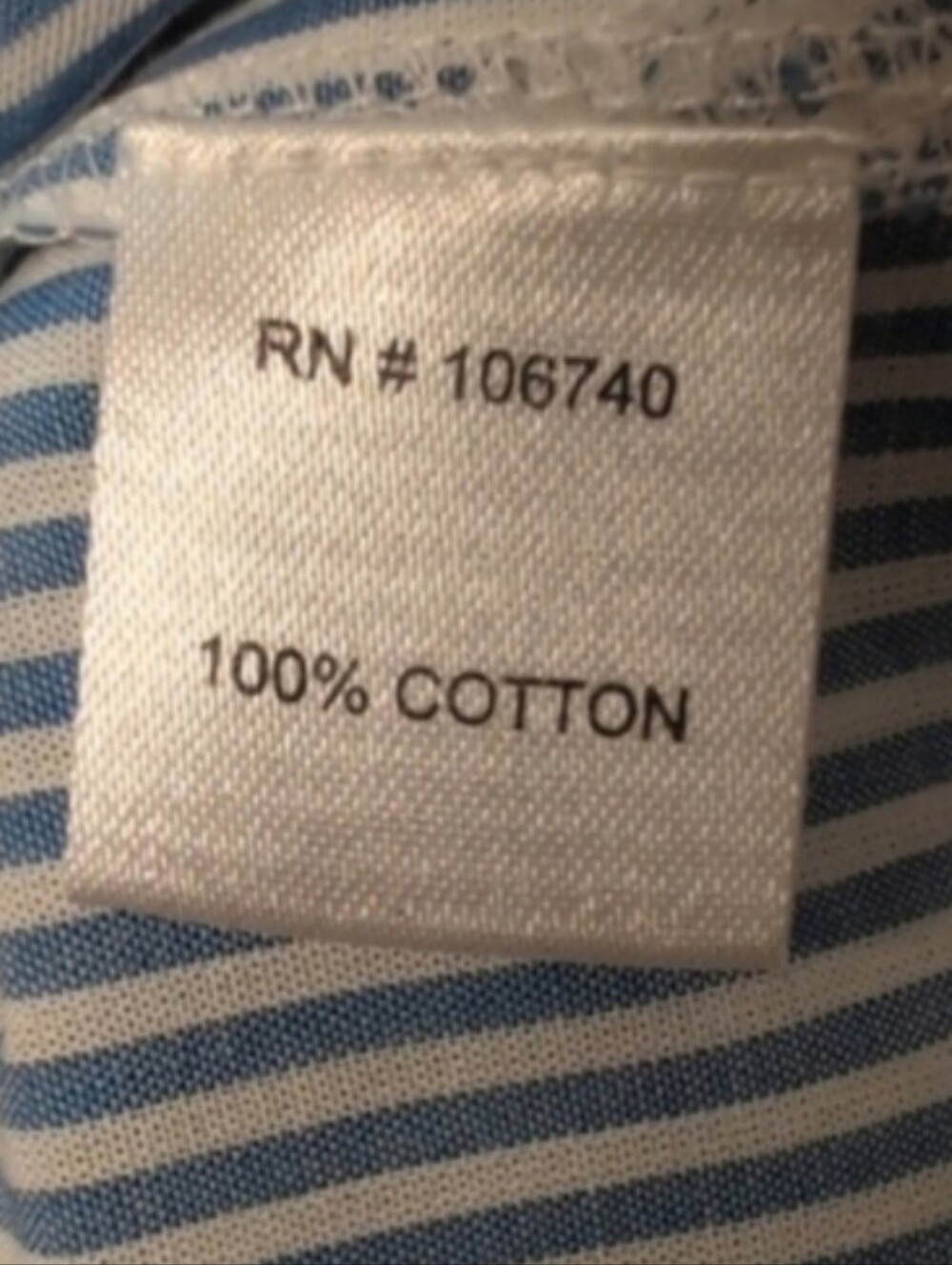 Cotton Sleeveless Blue Pinstripe Button-Up Shirt, Coverup - Picture 7 of 8